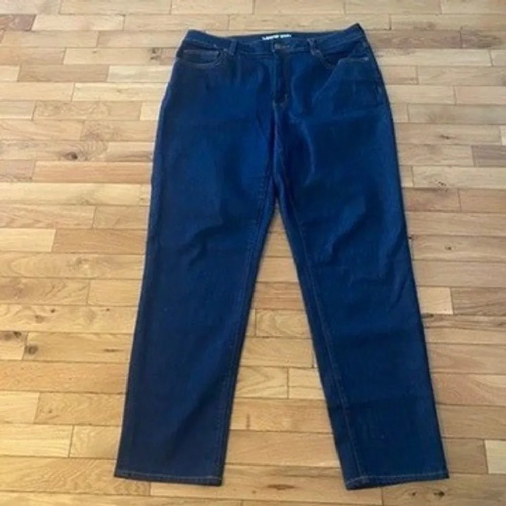 Lands‎ End Womens Jeans Dark Wash Straight Leg Size 14